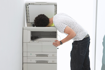 Man photocopies face