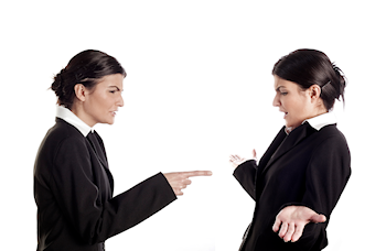 A woman accuses her colleague